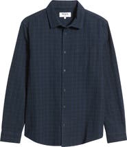 Wax London Shelly Check Long Sleeve Cotton Dobby Button-Up Shirt