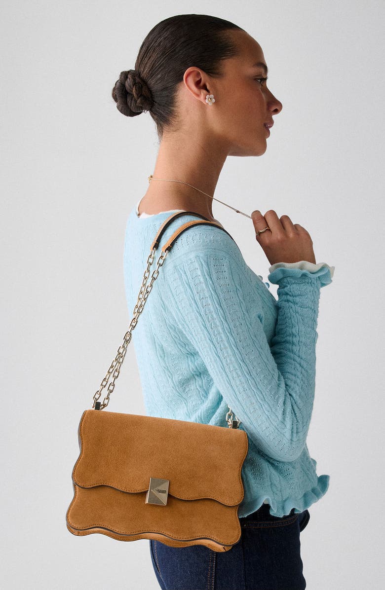 Kate Spade New York deco wavy suede convertible crossbody bag, Alternate, color,