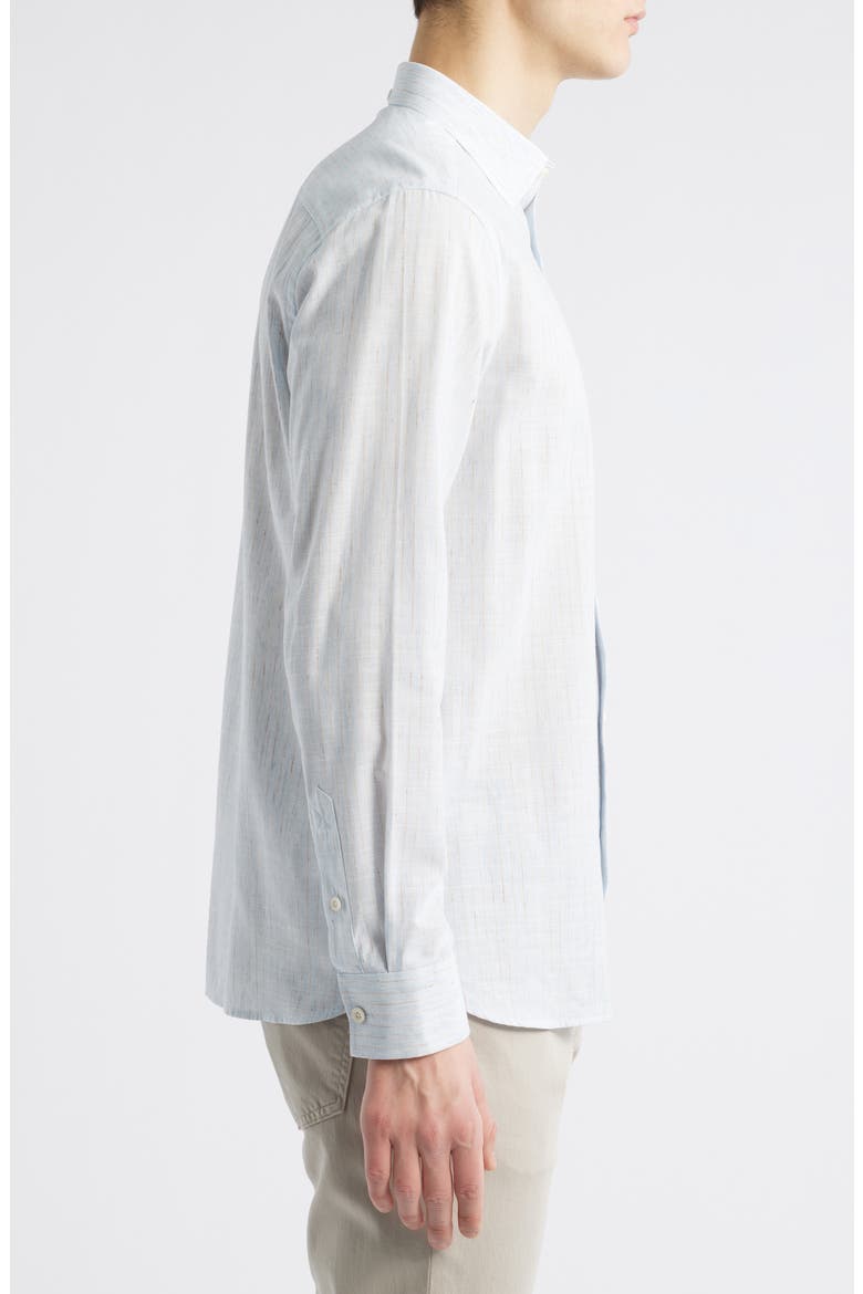 Slub Button-Up Shirt, Alternate, color, BLUE