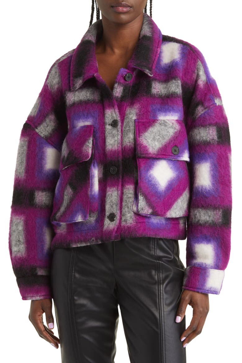 Plaid Wool Blend Crop Shacket, Alternate, color, LUCK FINDER