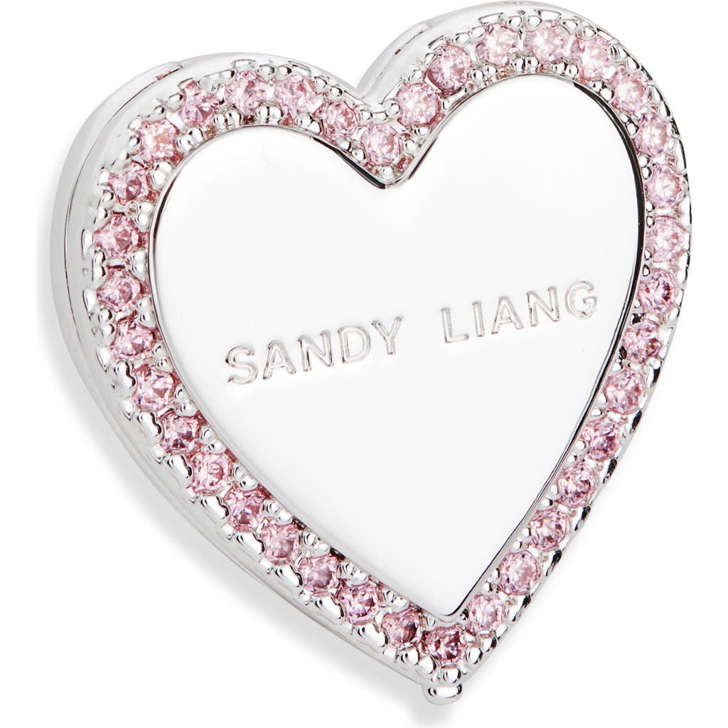 Sandy Liang Heart Mirror Ring In Pink
