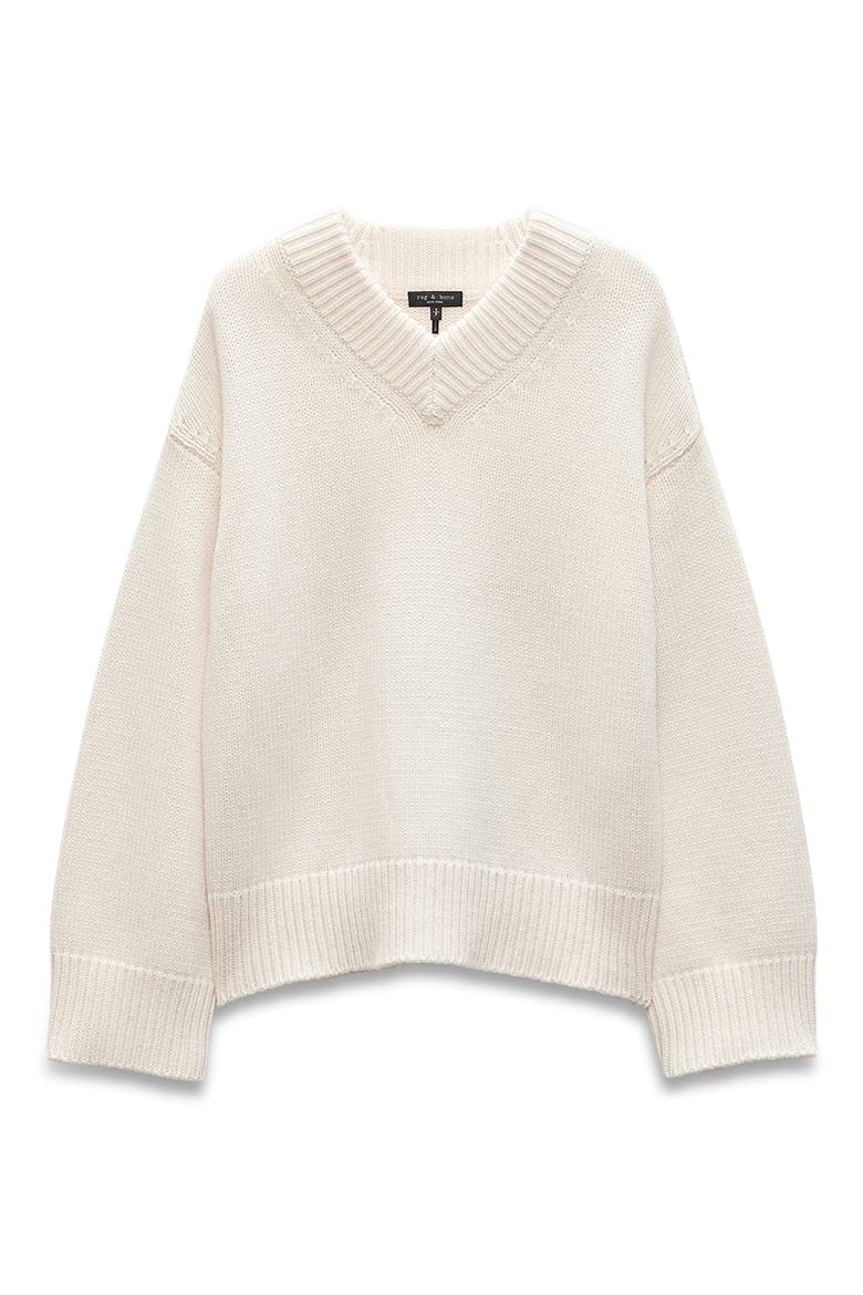 Danica Wool & Cashmere V-Neck Sweater, Alternate, color, IVORY