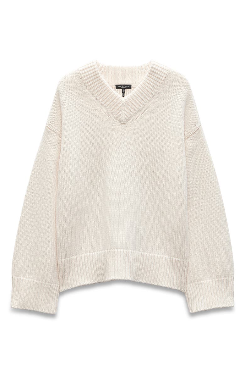 rag & bone Danica Wool & Cashmere V-Neck Sweater, Alternate, color, Ivory