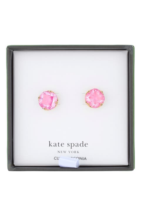 spade flower stud earrings
