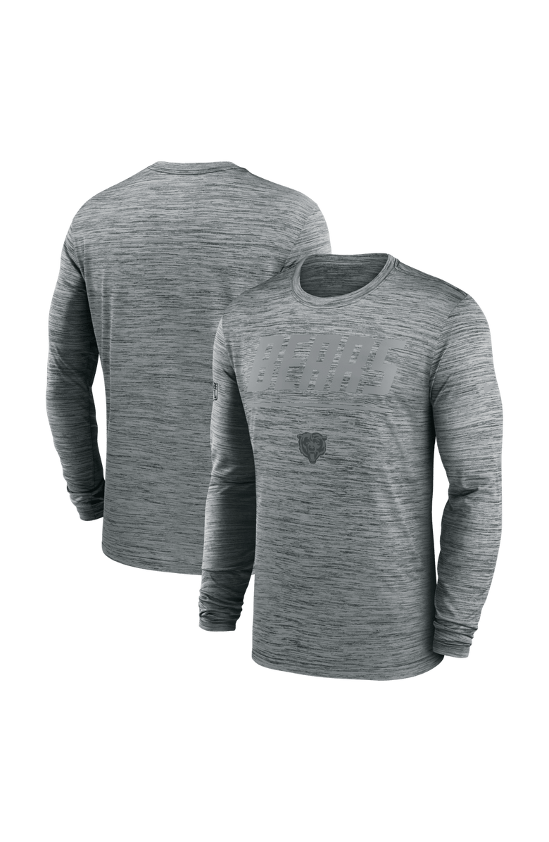 Nike Men's Nike Gray Chicago Bears Sideline Offensive Transition Velocity Dri-FIT Long Sleeve T-Shirt, Main, color, Gray