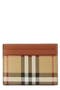 Sandon Check Canvas & Leather Card Case