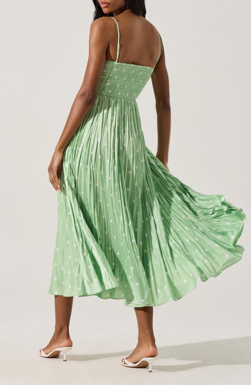 Astr The Label Maeve Floral Midi Sundress In Mint Polka Dot