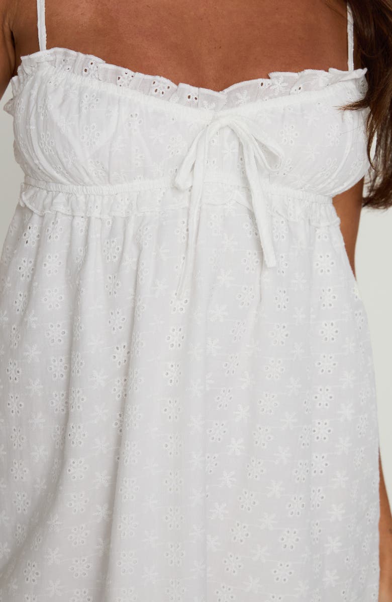 Princess Polly Marliene Broderie Anglaise Babydoll Minidress, Alternate, color, White