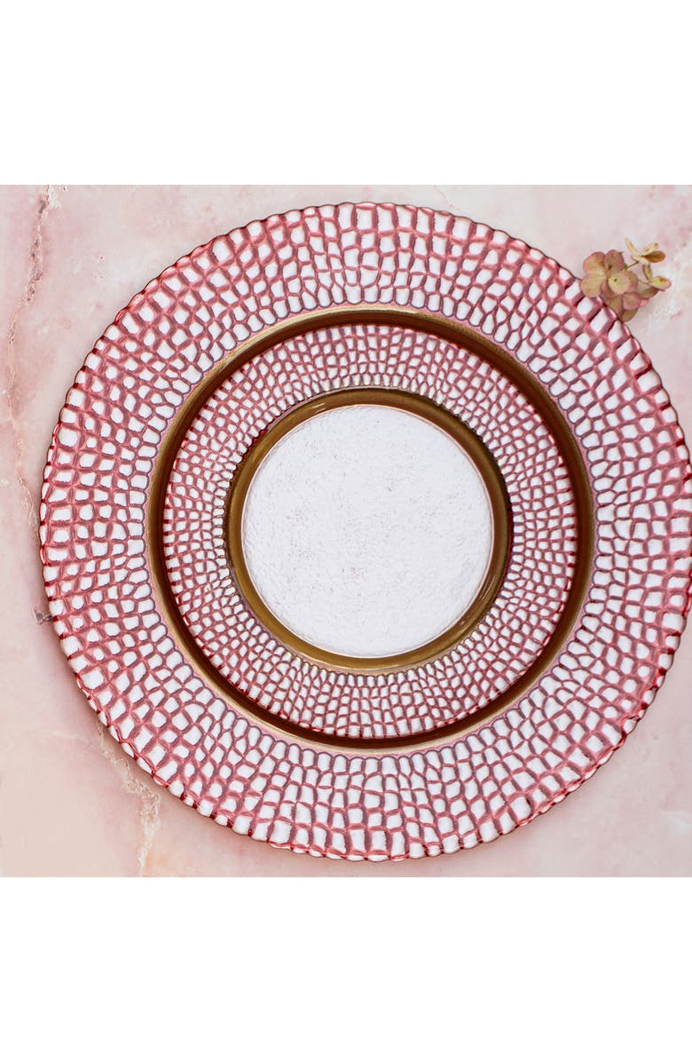 VIETRI Pelli Glass Pink Charger, Alternate, color, 
