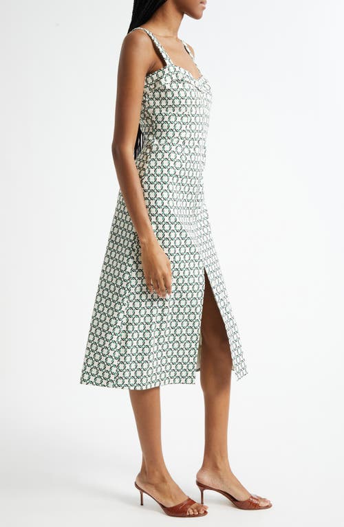 Veronica Beard Colleen Chain Print Cotton Blend Dress In Green