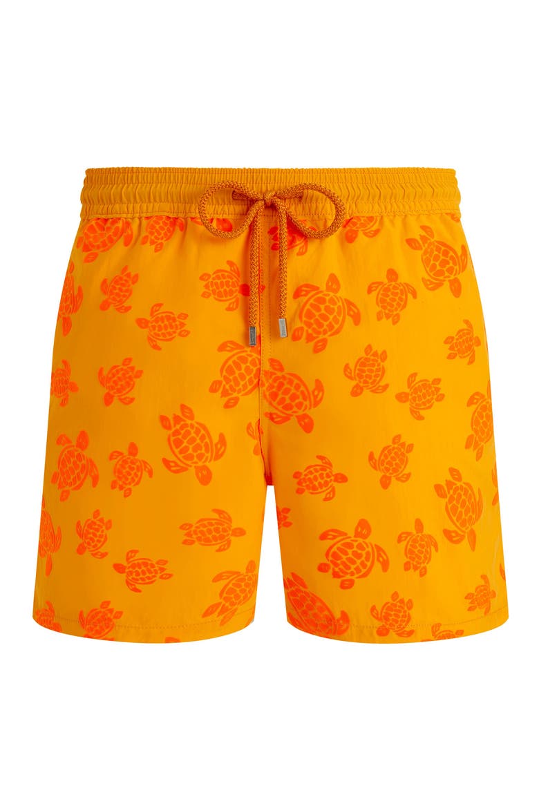Men Swim Shorts Flocked Rondes Des Tortues, Main, color, mango