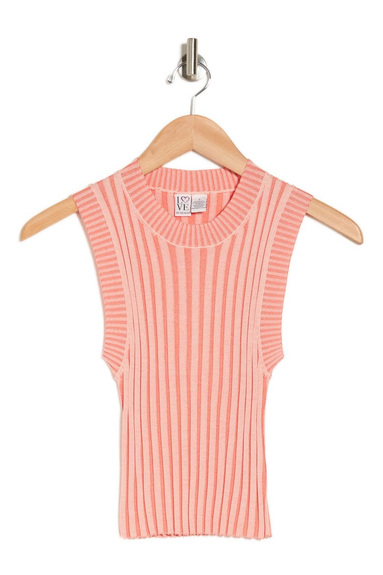 French Rib Sleeveless Sweater, Alternate, color, LIGHT PINK/ CORAL PINK