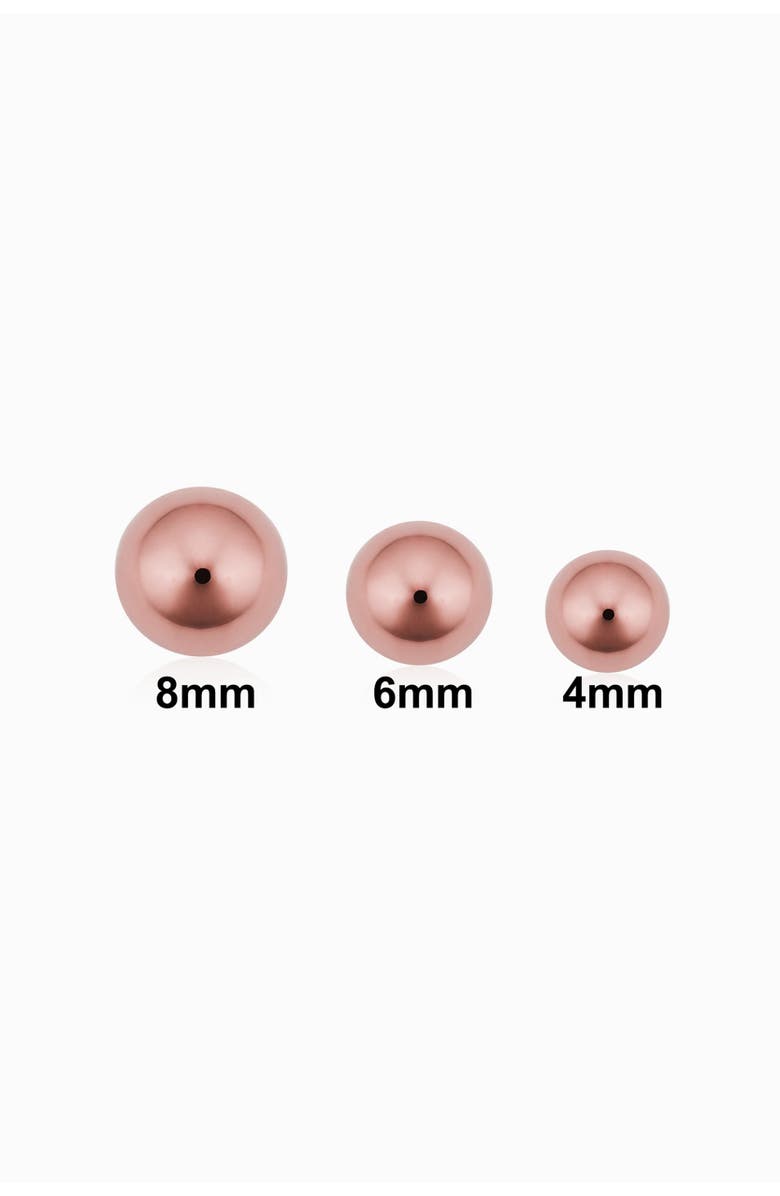 Oradina 14K Rose Gold Have A Ball Stud Earrings, Alternate, color, Rose Gold
