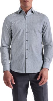 Bugatchi Alvin Trim Fit Shadow Paisley Cotton Button-Up Shirt