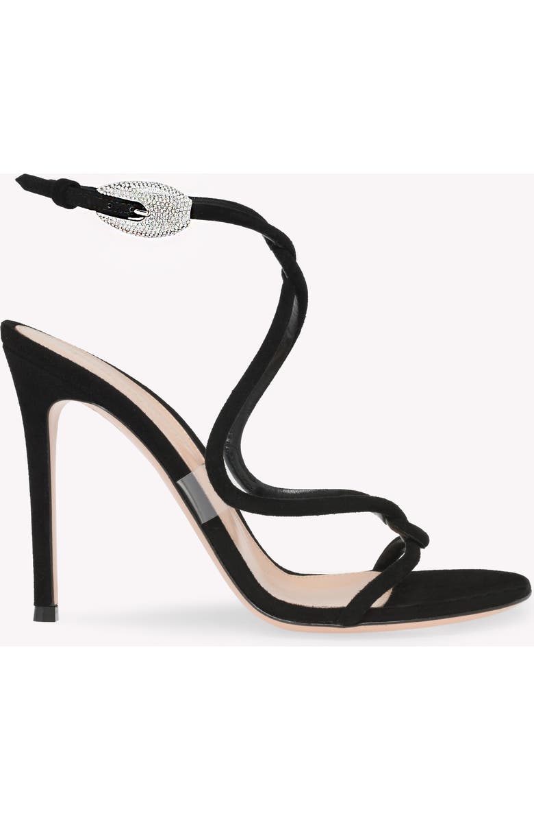 Gianvito Rossi Mamba Crystal Sandal, Main, color, Black Suede