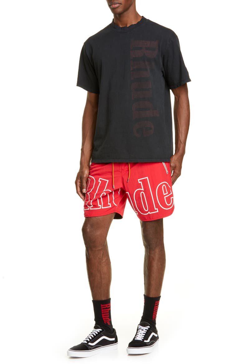 Vertical Print Logo T-Shirt (Nordstrom Exclusive), Alternate, color, BLACK