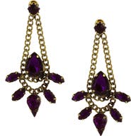 OLIVIA WELLES Marquise Resin Crystal Chain Drop Earrings