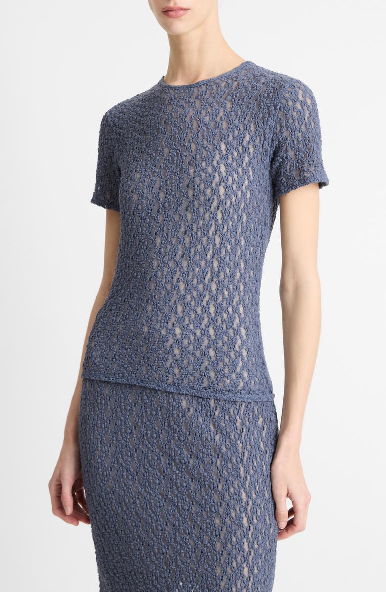 Vince Bouclé Mesh Knit Top, Alternate, color, Mauve Thistle