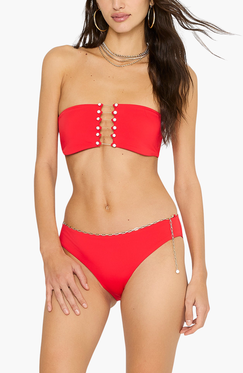 Beach Bunny Swimwear Noelani Full Bottom With Elastane In Red