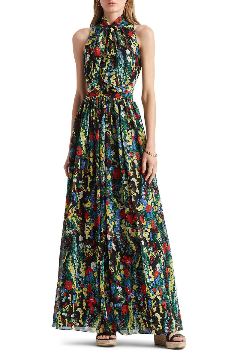 Ralph Lauren Crinkle Georgette Maxi Sundress, Main, color,