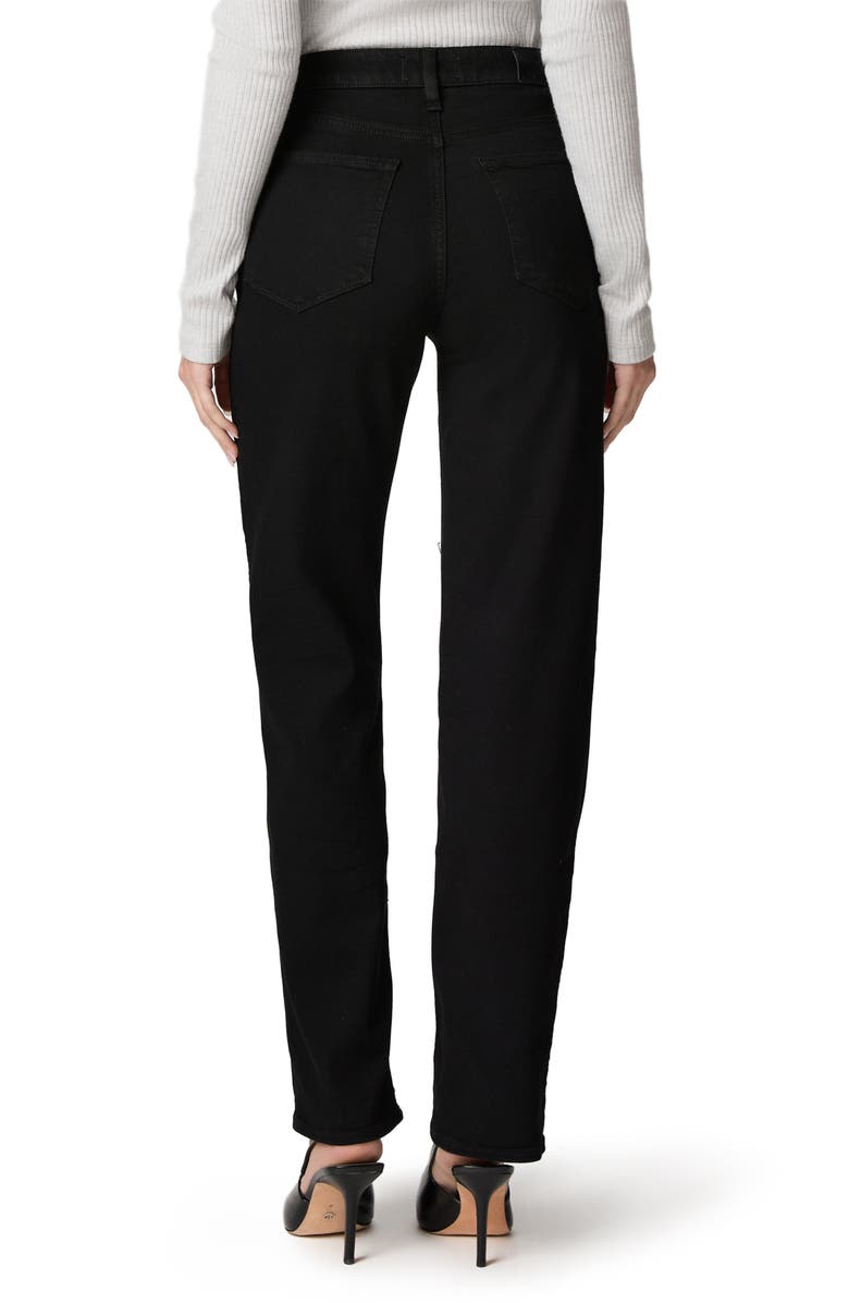 PAIGE Stevie High Waist Straight Leg Jeans, Alternate, color, Black Shadow