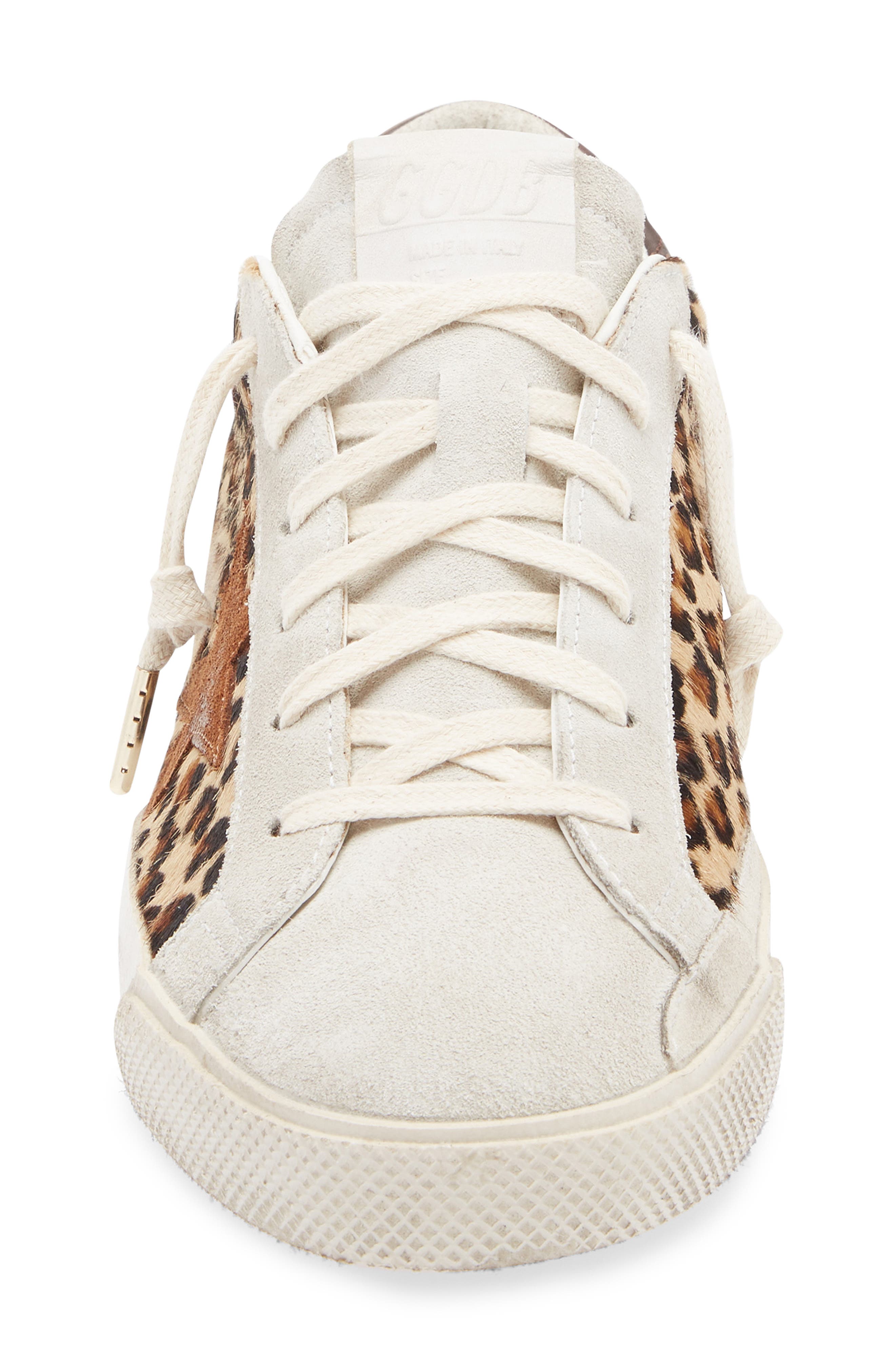 Golden Goose Super-Star Leopard Print Genuine Calf Hair Sneaker, Alternate, color, Beige Brown / Beige/ Red