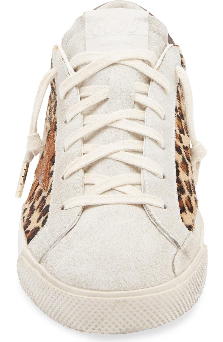 Golden Goose Super-Star Leopard Print Genuine Calf Hair Sneaker, Alternate, color, Beige Brown / Beige/ Red