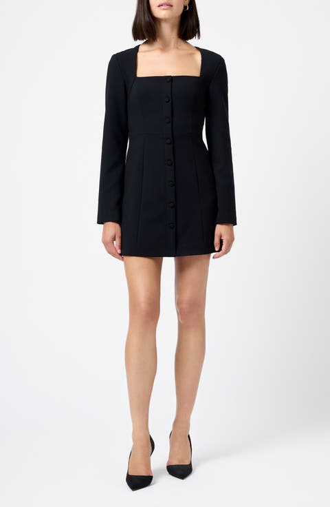 Whisper Square Neck Long Sleeve Sheath Minidress