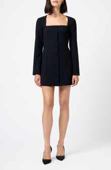 French Connection Whisper Square Neck Long Sleeve Sheath Minidress