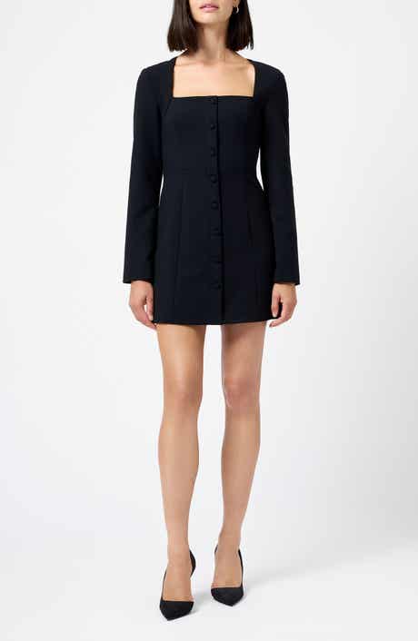 French Connection Whisper Square Neck Long Sleeve Sheath Minidress
