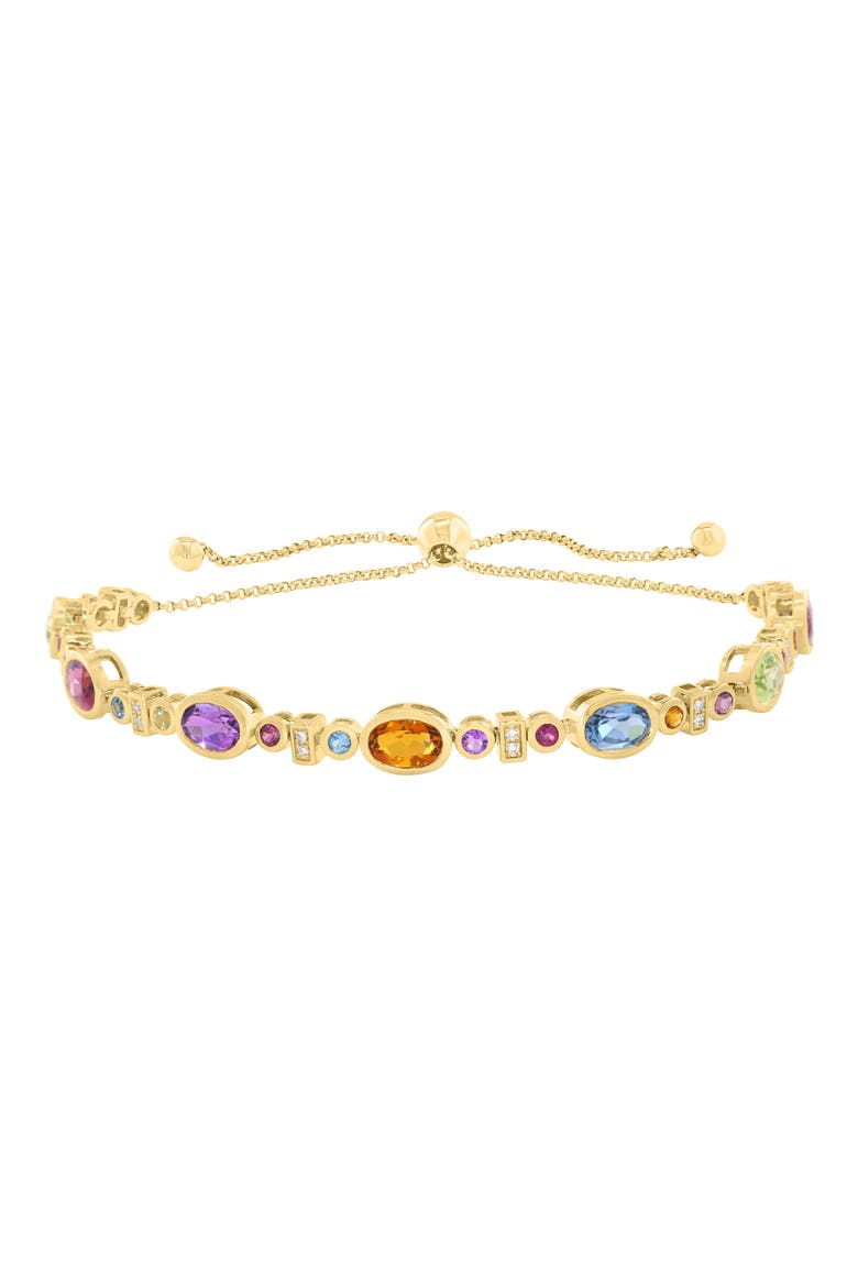 Semiprecious Stone & Diamond Slider Bracelet, Main, color, MULTI