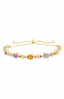 Semiprecious Stone & Diamond Slider Bracelet
