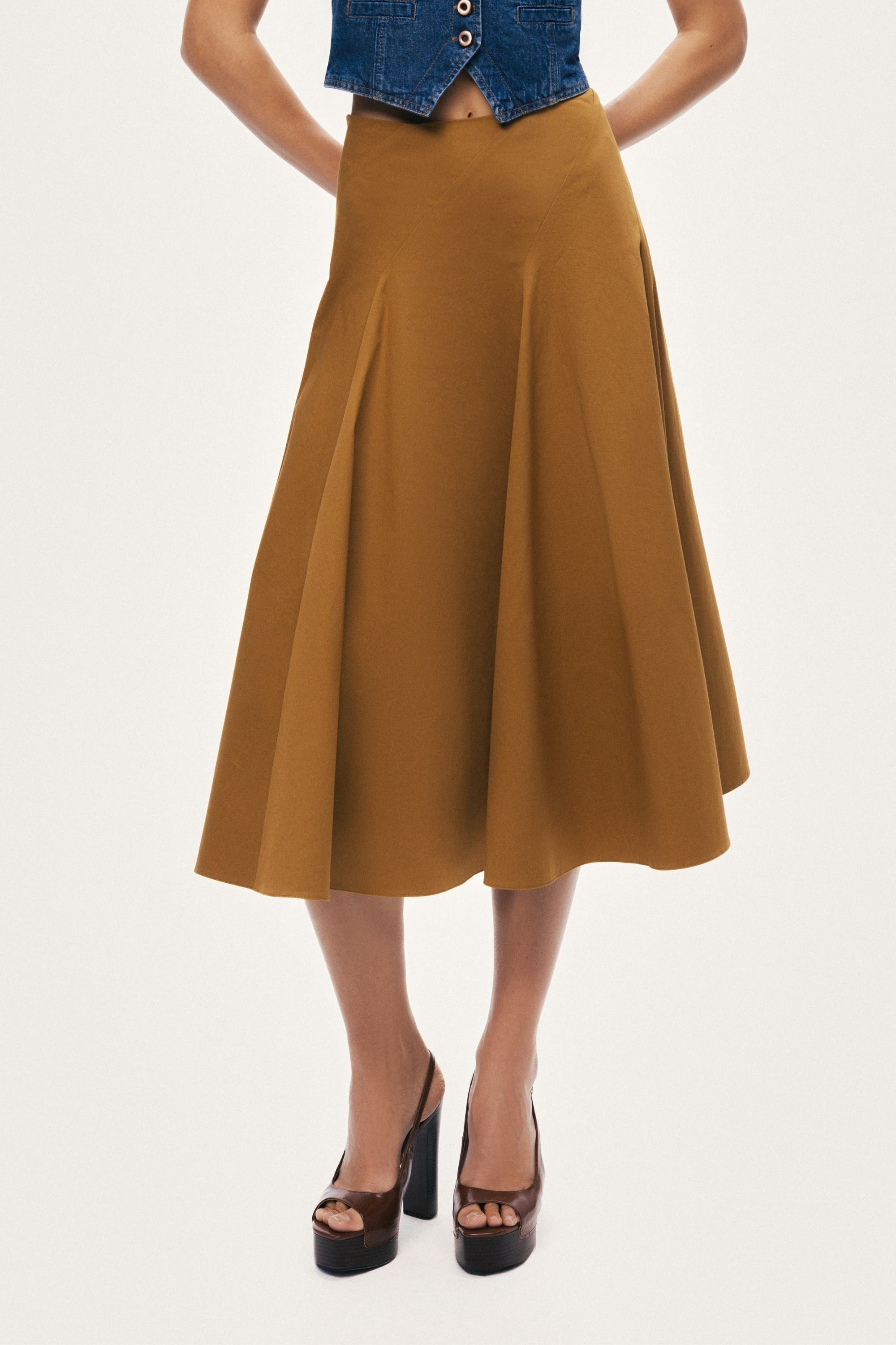 Flared Midi Skirt