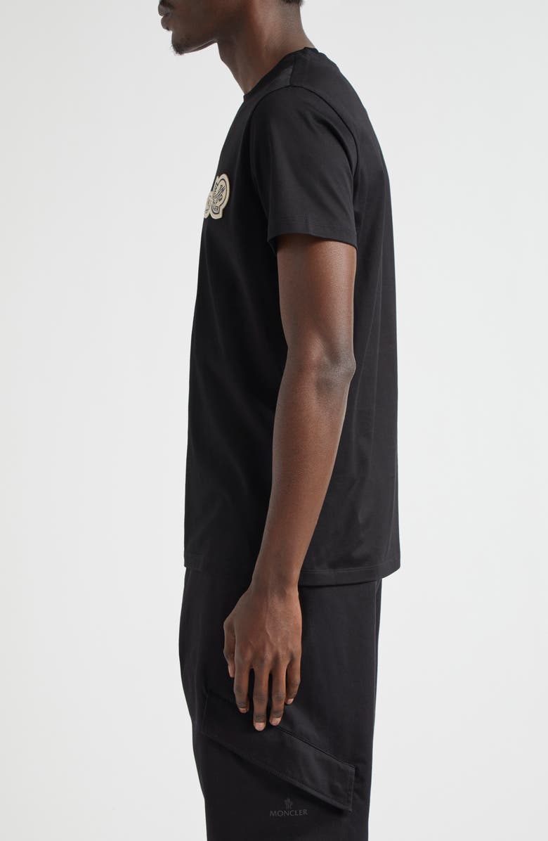 Moncler Logo Cotton T-Shirt, Alternate, color, Black