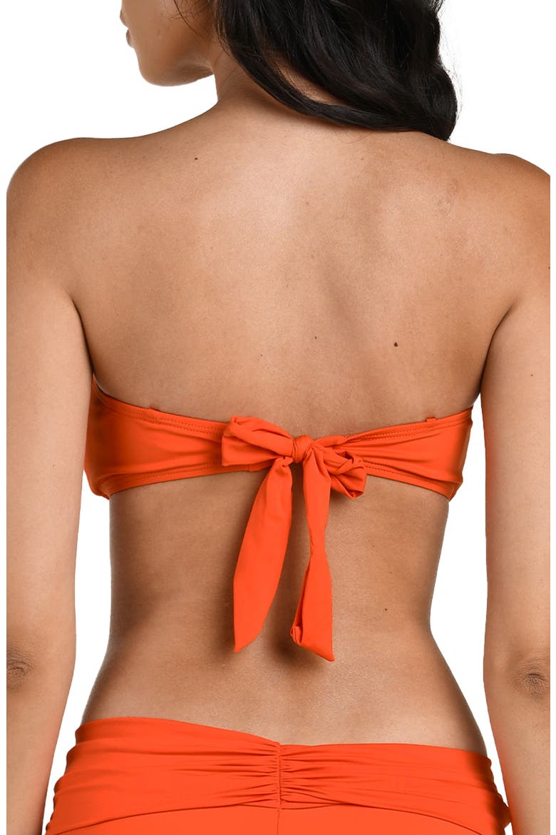 Island Goddess Bandeau Bikini Top, Alternate, color, TANGELO