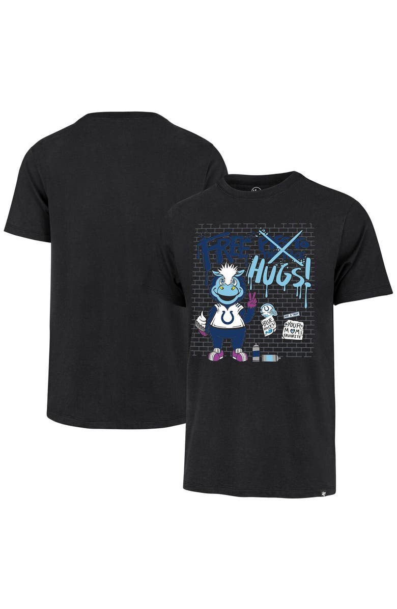 '47 Men's '47  Black Indianapolis Colts  Blue Mascot Pie T-Shirt, Alternate, color, 