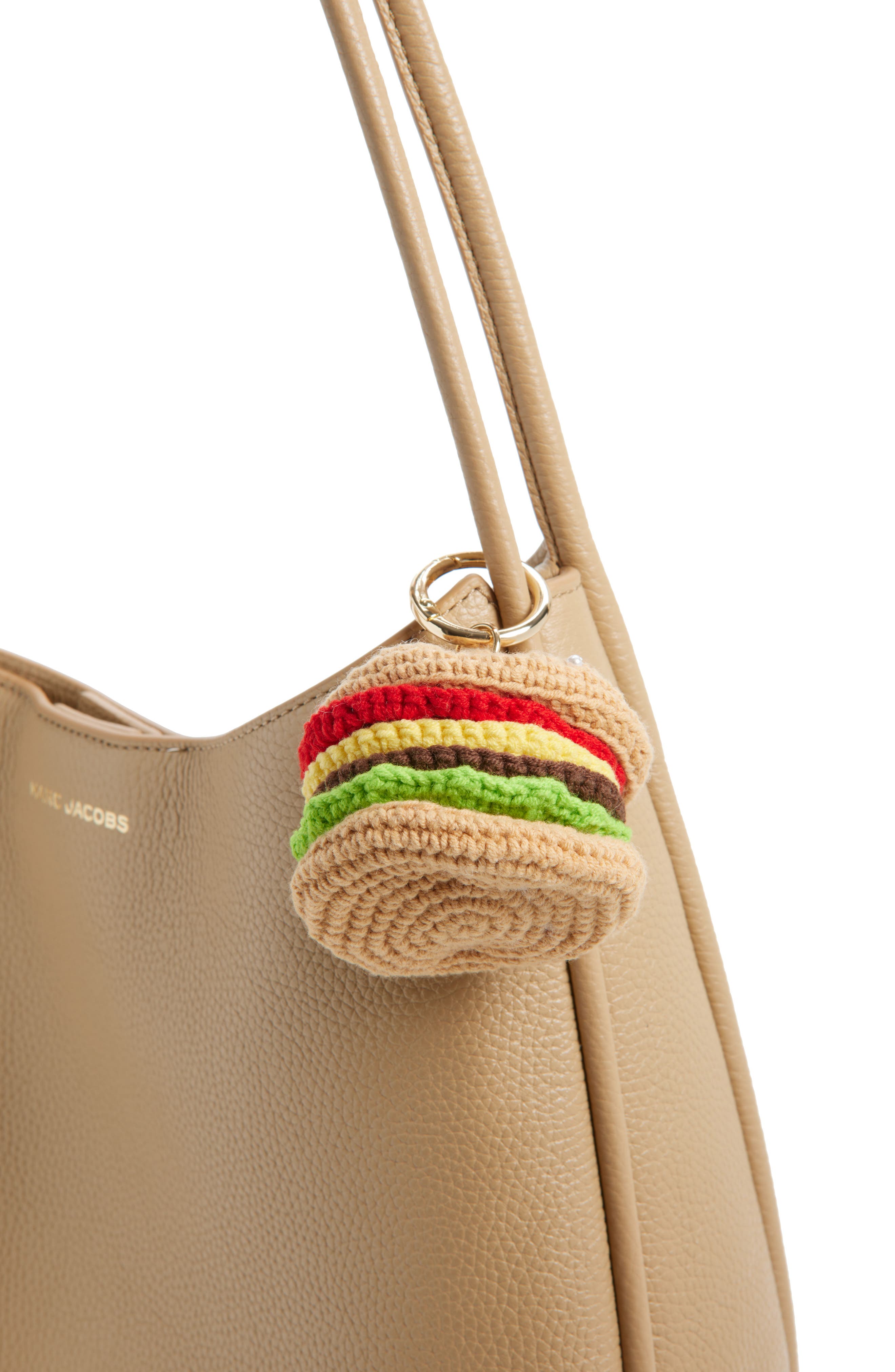 Chelsea28 Burger & Faux Pearl Crochet Bag Charm, Alternate, color, Brown Multi- Gold