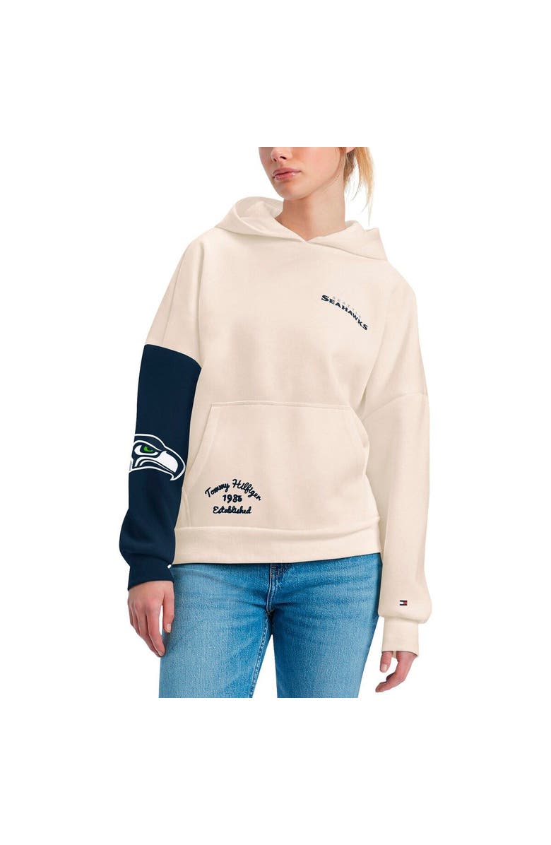 Tommy Hilfiger Women's Tommy Hilfiger Cream/Navy Seattle Seahawks Harriet Pullover Hoodie, Main, color, Cream
