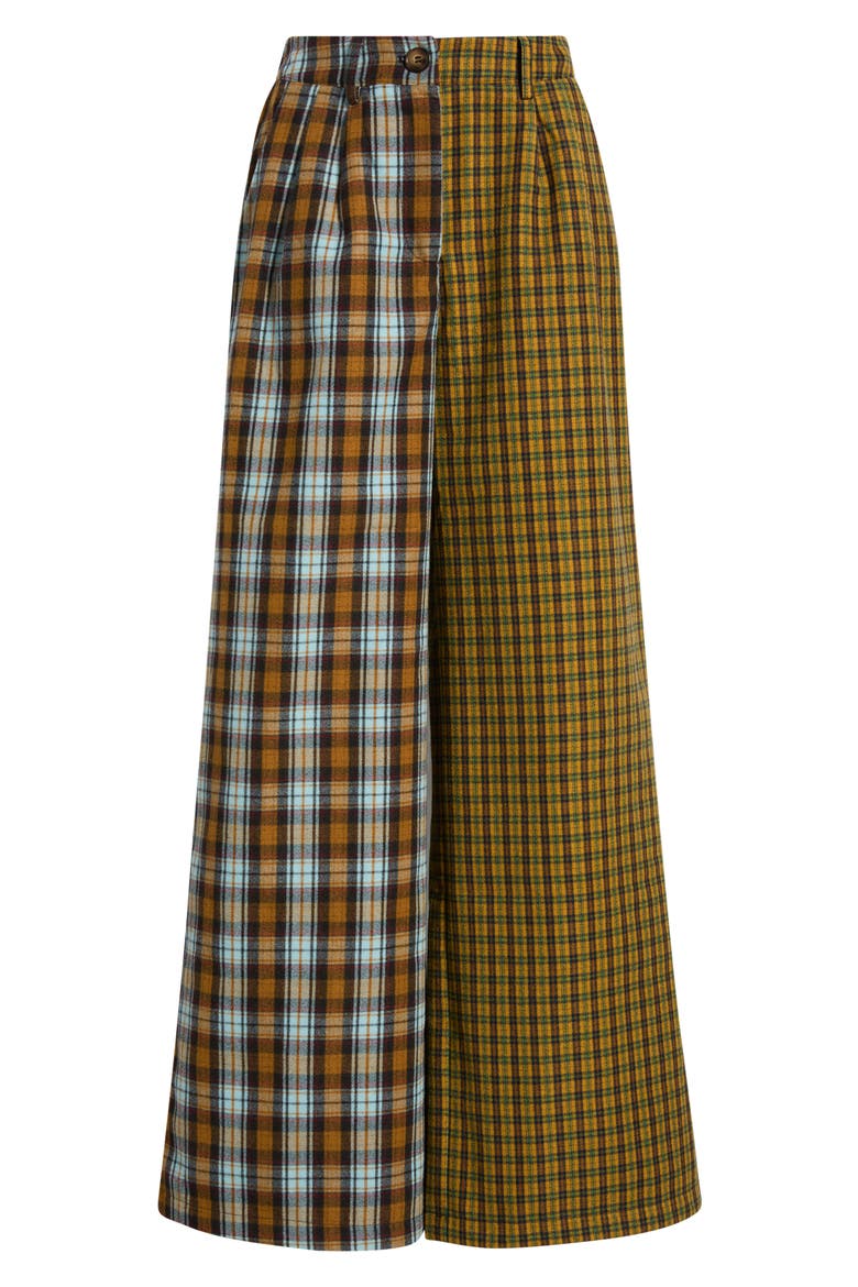 Let's Merge Souls Plaid Wide Leg Pants, Alternate, color, HALF HALF PLAID