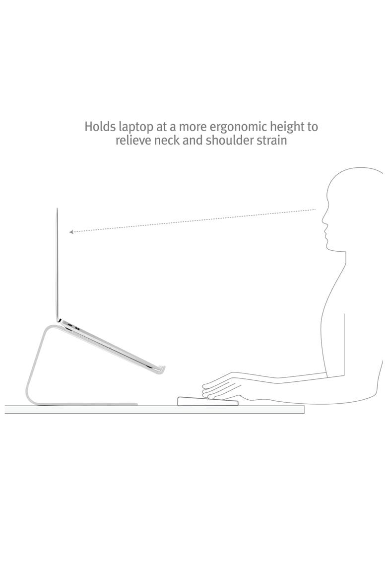 Curve Laptop Stand, Alternate, color, WHITE