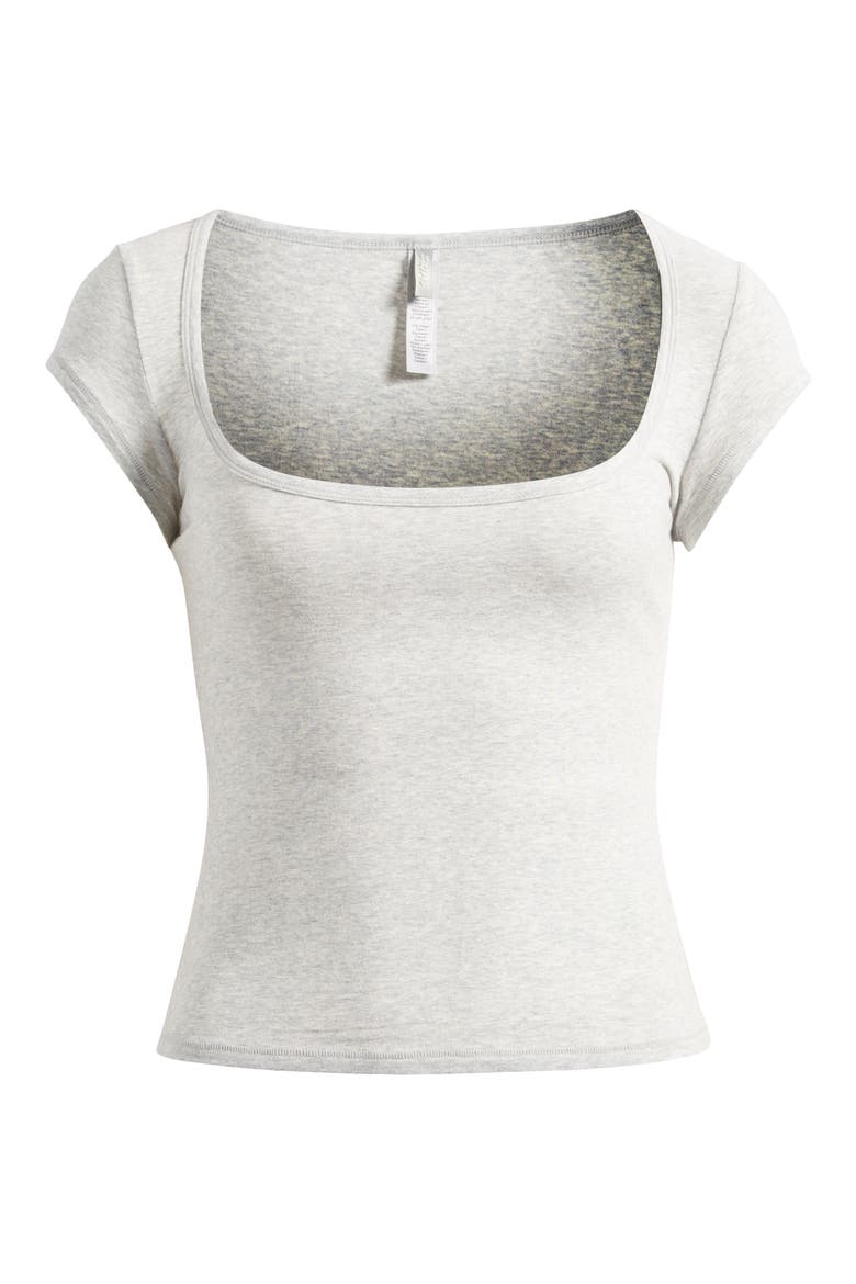 Scoop Neck Cotton Blend Jersey T-Shirt, Alternate, color, LIGHT HEATHER GREY