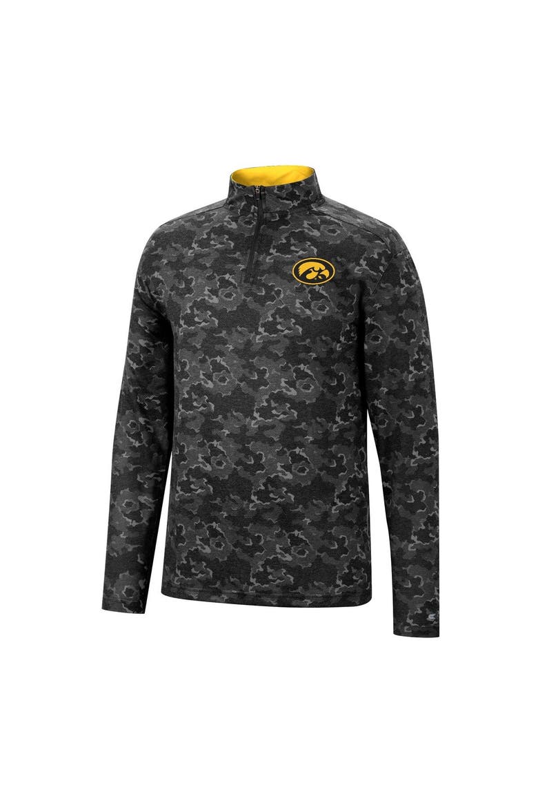 Men's Colosseum Black Iowa Hawkeyes Tivo Quarter-Zip Jacket, Alternate, color, Black
