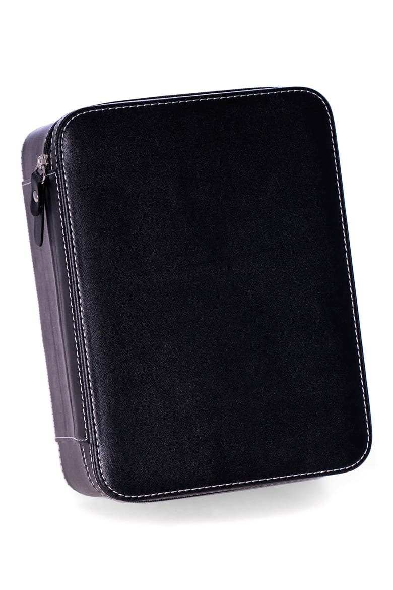 Drake Leather Watch & Accessory Case, Main, color, BLACK