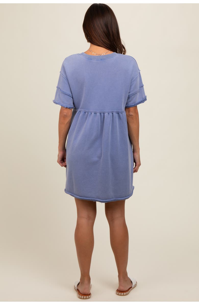 PinkBlush Raw Hem Short Sleeve Dress, Alternate, color, Blue