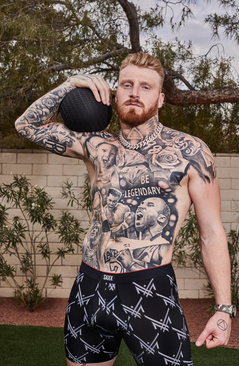 SAXX Multisport Mesh Boxer Briefs, Alternate, color, Rem Tropic-Black