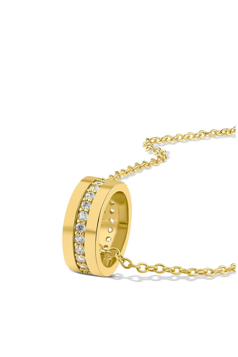 Pavé Cubic Zirconia Ring Pendant Necklace, Alternate, color, GOLD PLATED
