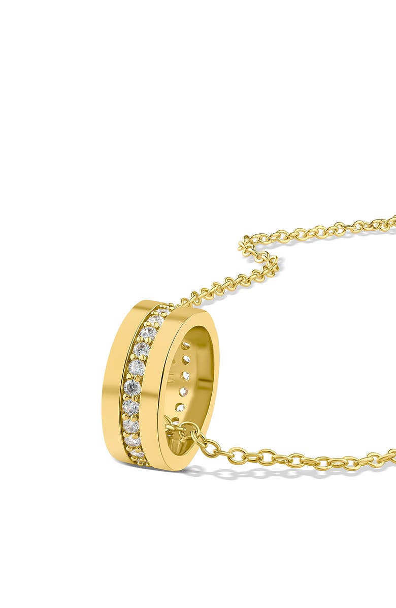 CZ by Kenneth Jay Lane Pavé Cubic Zirconia Ring Pendant Necklace, Alternate, color, Gold Plated