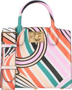FERRAGAMO Gancini Print Leather Tote Bag