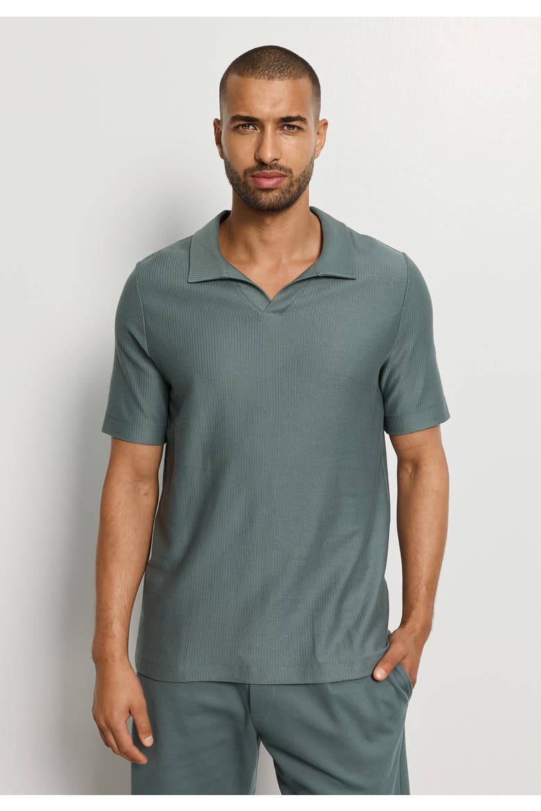 Travelwear Organic Cotton Collared Top, Alternate, color, Studio Green
