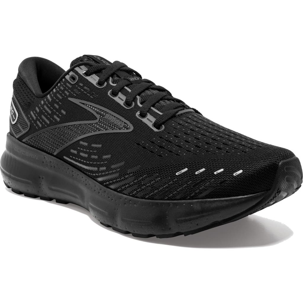 Brooks Glycerin 20 Running Shoe In Black/black/ebony